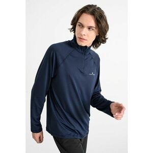 Bluza slim fit cu model text - Bleumarin imagine