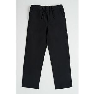 Pantaloni cu snur de ajustare si buzunare oblice - Negru imagine
