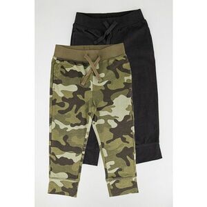 Set de pantaloni de trening din bumbac organic - 2 perechi - Verde/Negru imagine
