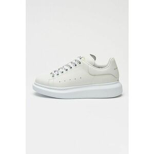 Pantofi sport din piele cu talpa wedge - Alb murdar imagine