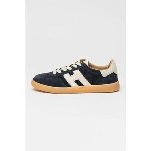 Pantofi sport low-cut din piele intoarsa Cool - Alb/Bleumarin imagine