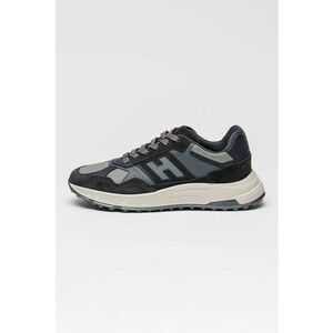 Pantofi sport low-cut cu garnituri de piele - Gri/Bleumarin imagine