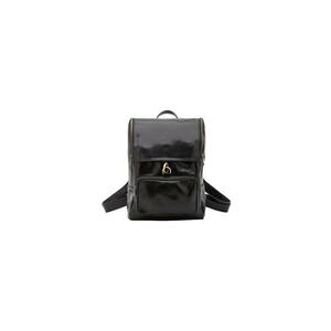 Rucsac din piele cu buzunar frontal discret - Negru imagine