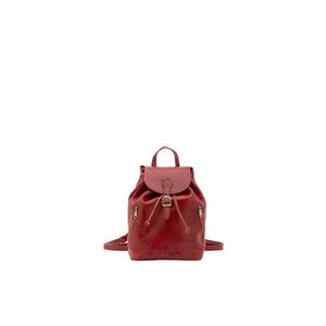 Rucsac de piele cu clapa - Rosu imagine