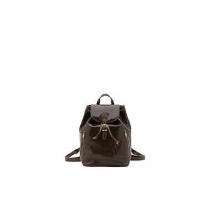 Rucsac de piele cu clapa - Maro inchis imagine