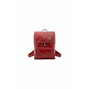 Rucsac din piele cu buzunar frontal discret - Rosu imagine