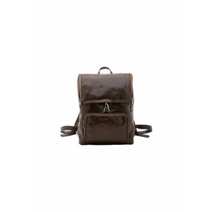 Rucsac unisex de piele lacuita - Maro inchis imagine