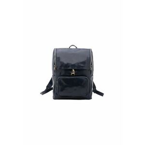 Rucsac unisex de piele lacuita - Albastru imagine