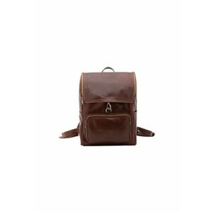 Rucsac unisex de piele lacuita - Maro imagine