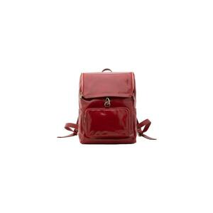 Rucsac unisex de piele lacuita - Rosu imagine
