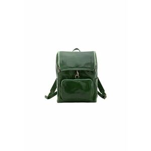 Rucsac unisex de piele lacuita - Verde imagine