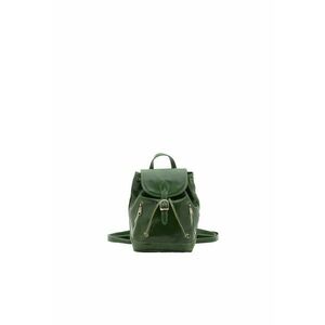 Rucsac de piele cu buzunare cu fermoar - Verde imagine
