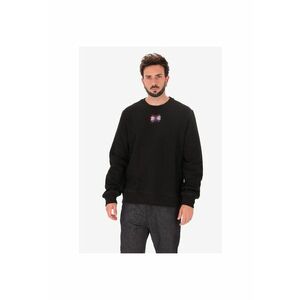 Bluza de trening cu decolteu la baza gatului si monograma - Negru imagine