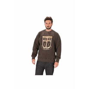 Bluza de trening cu imprimeu logo si maneci cazute - Gri inchis imagine