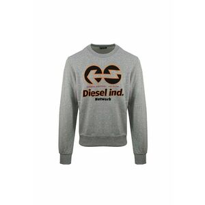 Bluza de trening cu imprimeu logo si decolteu la baza gatului - Gri imagine
