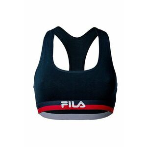 Bustiera cu decupaj racerback si detaliu logo - Albastru marin imagine