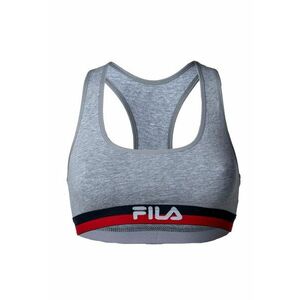 Bustiera cu decupaj racerback si detaliu logo - Gri imagine