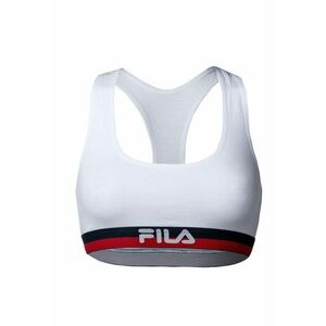 Bustiera cu decupaj racerback si detaliu logo - Alb imagine