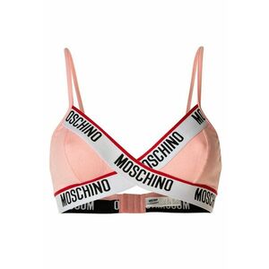 Sutien cu cupe triunghiulare si benzi logo - Roz imagine