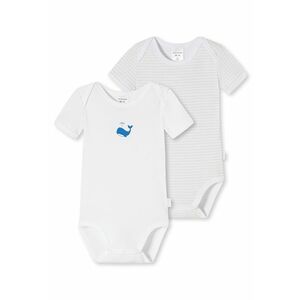 Set de body-uri cu maneci scurte - 2 piese - Alb/Albastru imagine