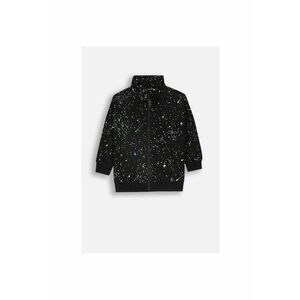 Hanorac sport cu fermoar - guler inalt - buzunare - negru - bumbac imagine