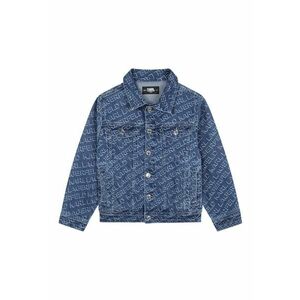 Jacheta din denim cu model logo - Alb murdar/Albastru deschis imagine