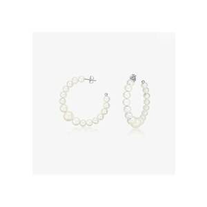 Cercei din argint Pearl Hoops - Perle Naturale imagine