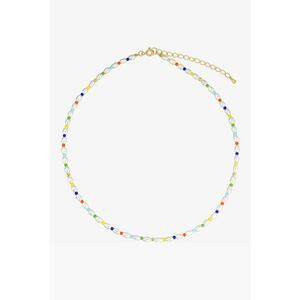 Colier scurt placat cu aur de 14K - perle naturale si margele - Multicolor imagine