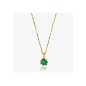 Colier din argint Birthstone Golden May - Onix Verde imagine