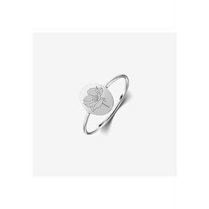 Inel din argint Birth Flower - August Poppy imagine
