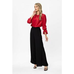 Pantaloni evazati cu talie elastica Eros - Negru imagine
