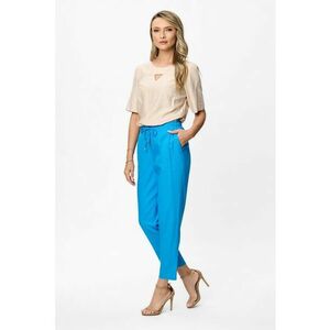 Pantaloni crop cu snur in talie Susai - Albastru deschis imagine