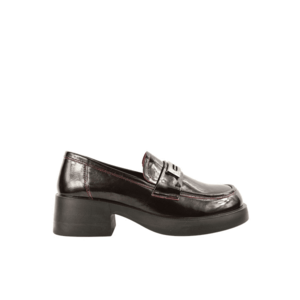 Pantofi casual - dama - X470009A - bordo - piele lacuita - cu toc - Rosu imagine
