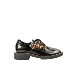 Pantofi casual - dama - A203-M107-G575A negru - piele lacuita - Negru imagine