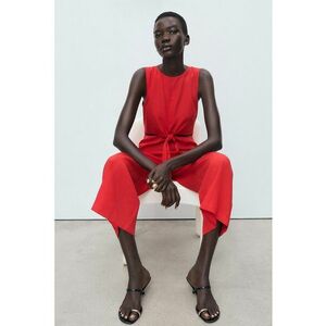 Salopeta regular fit cu model uni - Coral imagine