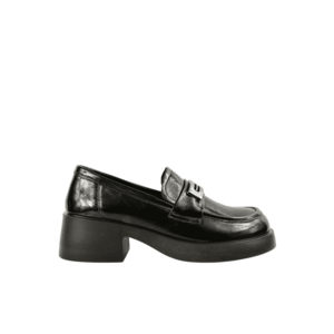 Pantofi casual - dama - X470009A - negru - piele lacuita - cu toc - Negru imagine