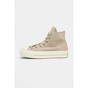 Tenisi flatform de piele intoarsa Chuck Taylor All Star - Maro taupe deschis imagine