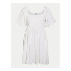 Rochie scurta cu maneci bufante - Alb imagine