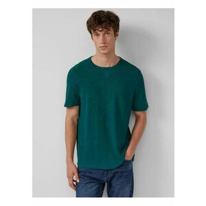 Tricou din bumbac cu decolteu la baza gatului - Verde inchis imagine