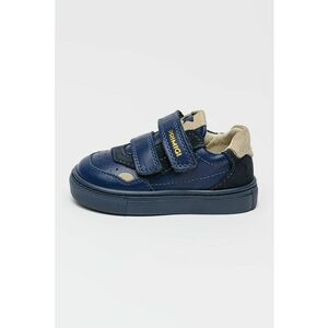 Pantofi sport de piele cu velcro - Grej/Bleumarin imagine