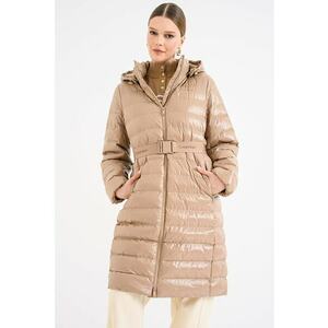 Geaca lunga cu fermoar - Maro camel imagine