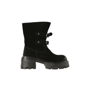 Bocanci casual - dama - D28-7F negru - piele intoarsa - Negru imagine