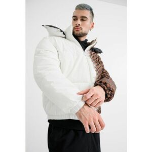 Jacheta bufanta cu gluga - Alb/Negru/Maro scortisoara imagine
