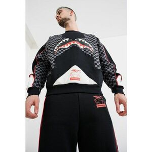 Bluza de trening cu imprimeu Triple Decker - Rosu/Negru/Gri inchis imagine