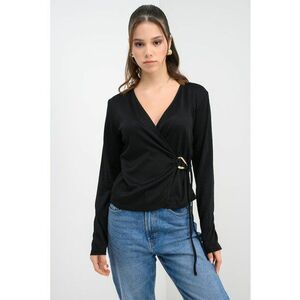 Bluza petrecuta cu decolteu cache coeur - Negru imagine