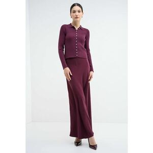 Cardigan cu maneci lungi si nasturi - Violet tyrian imagine