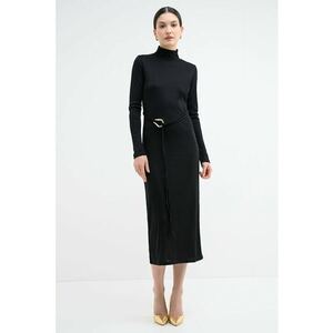 Rochie midi cu un cordon Louisa - Negru imagine