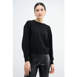 Pulover cu insertii de lurex Happy - Negru/Argintiu imagine