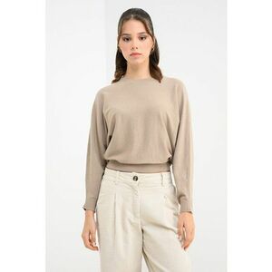 Pulover cu insertii de lurex Happy - Auriu/Bej imagine