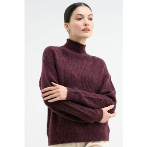 Pulover din amestec de lana cu guler inalt Sydney - Violet melange imagine